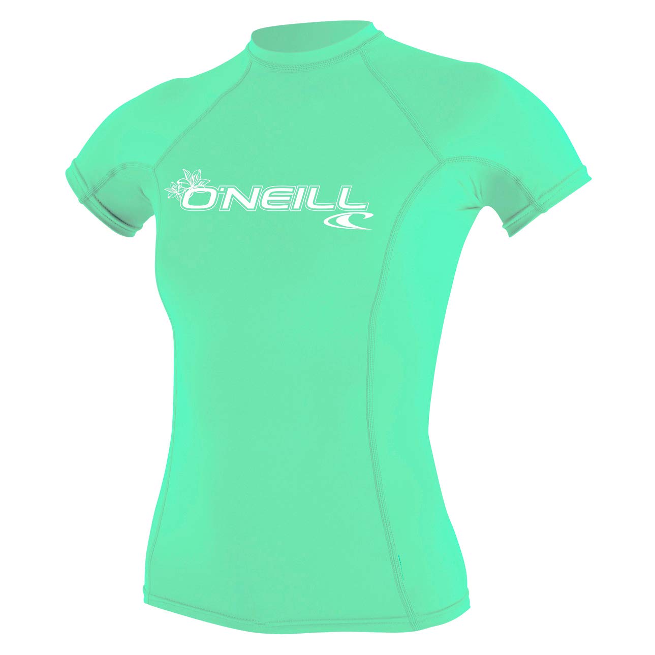 O'Neill Wetsuits Women's Wms Basic Skins Short Sleeve Rash Guard Shirt, Light Aqua, S — image 1