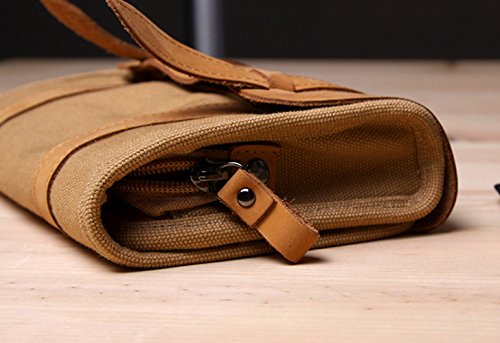 image for Beaspire Leather Canvas Multifunction Carry Electronics Organizor Oxfo