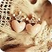 ULAKY Rhinestones Crown Earrings Lovely Love Peach Heart Earrings