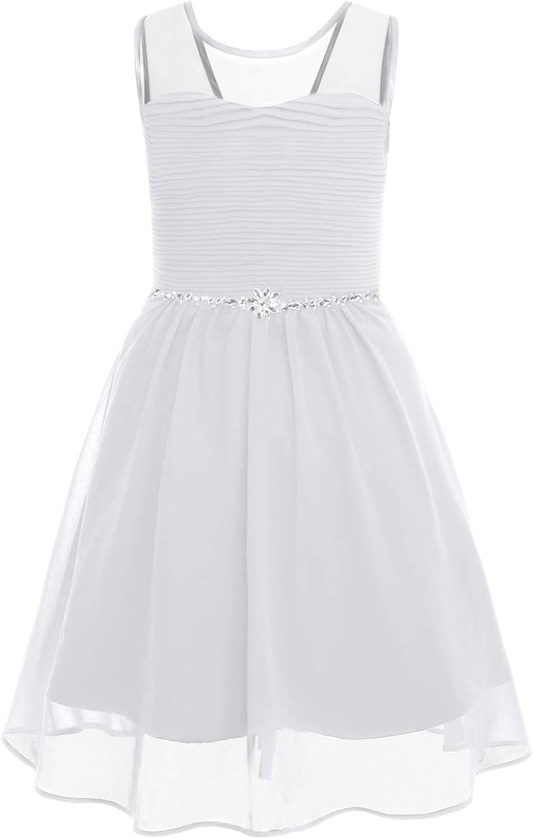 IMEKIS Blumenmädchen Kleid Prinzessin - Spitze Tüll Kleid Mit Pailletten