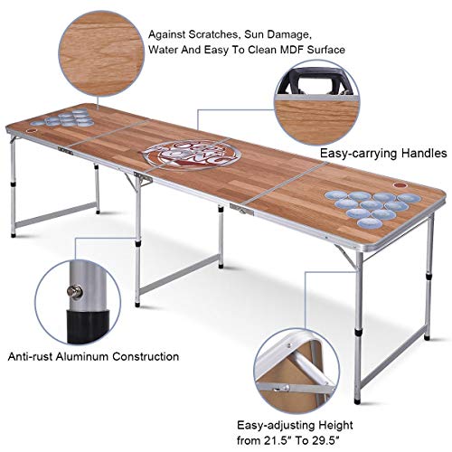 MD Group Foldable Aluminum 8' Folding Beer Pong Table - Thumbnail 6