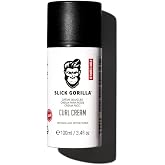 Slick Gorilla Curl Cream for Men, Curl Defining Styler, 3.38 fl oz | Aloe vera, coconut oil, sweet almond oil and panthenol help moisturize curls, control frizz and keep soft movement