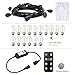 Mpow Upgraded 49Ft LED Outdoor String Lights, Ambiance Adjustable 150W Remote Control Dimmer, Dimmable 1.5W Vintage Bulb (1 Spare), Heavy Duty Waterproof Edison String Light for Patio Backyard (Black)