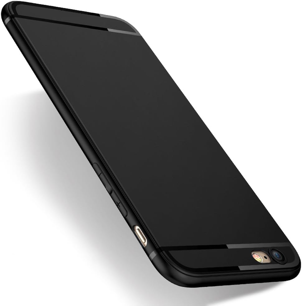 iPhone 6s Case,iPhone 6 Case,Pomufa New Version P523 Ultra Slim Premium Flexible TPU Back Plate Anti-Fingerprint Cover Case for iPhone 6s/6(Black)