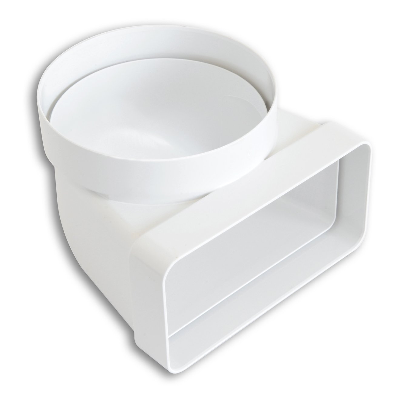 The cgv126b Vertical Curve in Ventilation ABS Round to Rectangular Tube, 100 mm – 120 x 60 mm