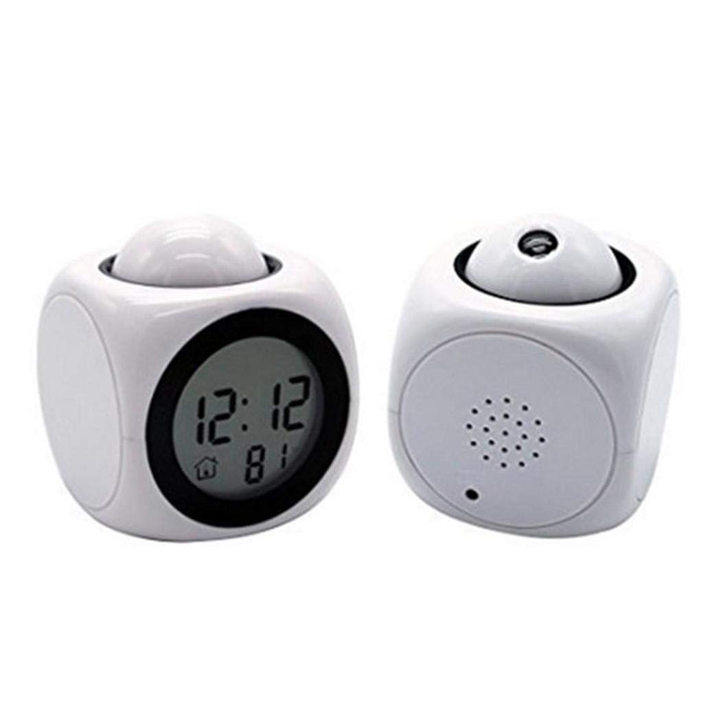 lazinem Multifunction LCD Projection Alarm Clock Time Temperature Display Clock Alarm Clocks