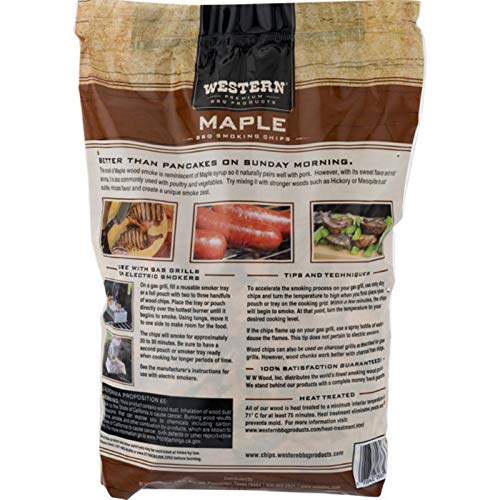 Western Premium BBQ Products Maple BBQ Smoking Chips, 180 cu in