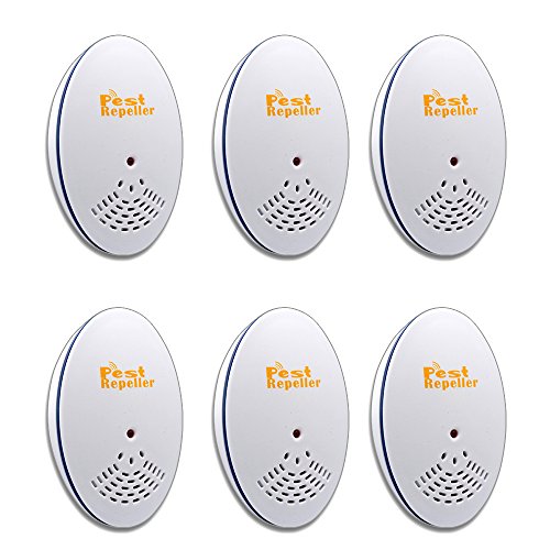 TOP-MAX Ultrasonic Pest Repeller, Electronic Pest repellent, Harmless Indoor Plug-in Pest Control, 6 Packs