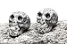 COLIBROX Hand-carved Set of 2 Beverage Chilling Granite Skull Whiskey Stones (Chilling Rocks) - in Gift Box
