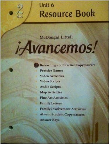 Avancemos Unit Resource Book 6 Level 2 Spanish Edition Mcdougal Littel 9780618753604 Amazon Com Books