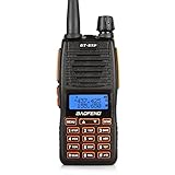 BaoFeng GT-5TP 8W/4W/1W Tri-Power UHF VHF Dual Band Amateur Ham Radio Handheld Two Way Radio Walkie Talkie with Earpiece + 2000mAh Battery + Dual PTT