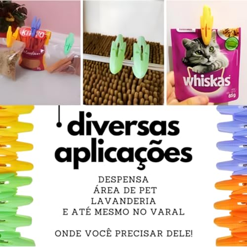 Kit 32 Prendedores de Roupa Plástico Durável Reforçado Alta Resistência Cores Variadas Ideal para Varal Organização Lavanderia e Uso Doméstico Diário