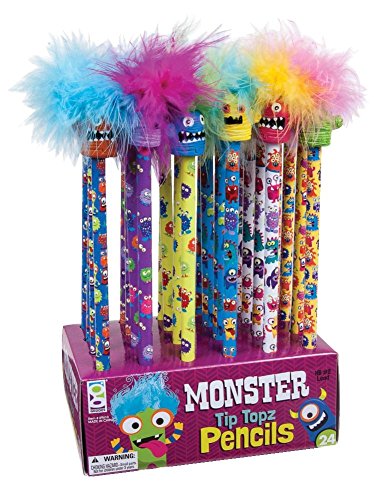 Raymond Geddes Monster Tip Topz Pencil, 24 Pack (69610)
