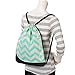 Runetz Drawstring Backpack Bag Gym Sackpack with Inside Pocket Sport Bags for Men Women, Chevron Teal