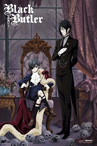 Buyartforless Black Butler Sebastian And Ciel With Skulls 36x24