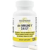Del-Immune V® Daily by Stellar Biotics, All-Natural Immune Support & Gut Health, Immediate Care, Metabiotic: NextGen Probiotic Therapy (120 Caps)