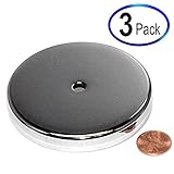 CMS magnetics Powerful Cup Magnets 100 LB Pull Power Mounting Magnets in Large 3.2" Diameter w/Countersunk Hole Pot Magnets RB80 3 Pieces