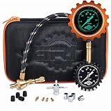 Rapid Air Down Tire Deflator Offroad Kit, PSI Tire Pressure Gauge [Glows in Dark] & Custom Foam Case + Chrome Caps & Valve Core Repair Tool | Quickly Deflate 4x4 Off Road Tires on Jeep, Truck, ATV