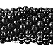 RUBYCA 200Pcs Czech Tiny Satin Luster Glass Pearl Round Beads Beading Jewelry Making 8mm Jet Black