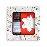 Plant Therapy Snow Flurries Holiday Synergy Essential Oil with Aroma Stone Christmas Tree Ornament 10 mL 100% Pure, Undiluted, Therapeutic Grade