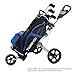 TOMSHOO Golf Cart Foldable 3 Wheels Push Cart Aluminum Pull Cart Trolley with Footbrake System Beverage Holder