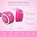 MindKoo Bluetooth Headphones Over-Ear Wireless Headphones Cat Ear Headphones with LED Light Foldable Built-in Microphone and Volume Control for PC Cell Phones Kids Teenager Boys Girls Adults Hot Pink