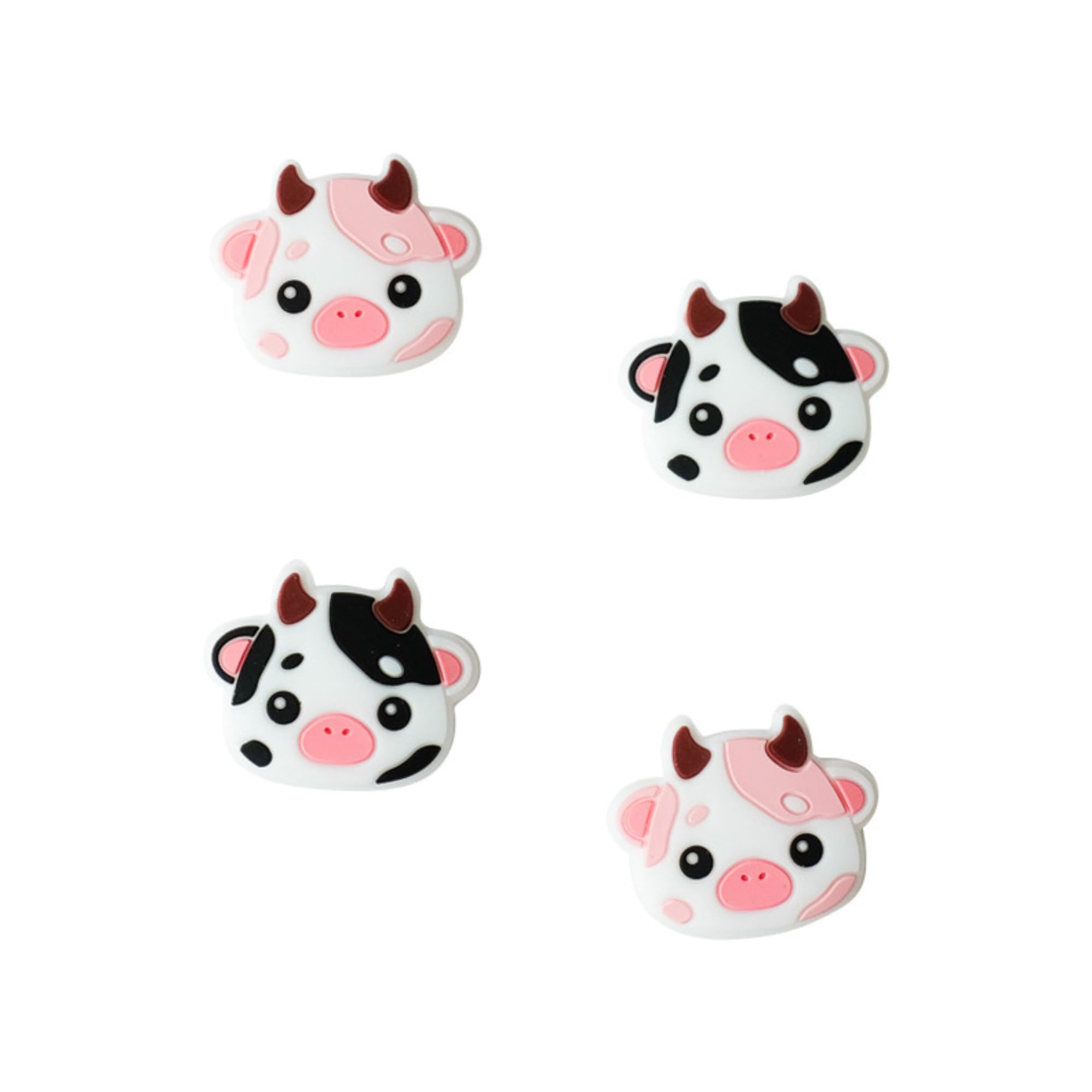 StickieTech Switch Joycon Thumb Grip Caps, Soft Cute Silicone Joystick Cover Compatible with Nintendo Switch/OLED/Switch Lite, Analog Stick Grips Button Covers, 4PC Set (Pink & Black)