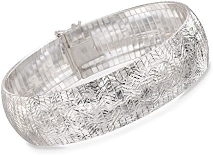 Ross-SimonsItalian Sterling Silver Diamond-Cut Wide Omega Bracelet