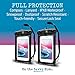 SAVVY Waterproof Cell Phone Pouch/Dry Bag with Neck Lanyard & Compass - Cruise Essentials - Protects iPhone, Samsung, Google, Sony Moto - Credit Cards, Cash, Name Tags, Badge Holders (2-Pack, Black)