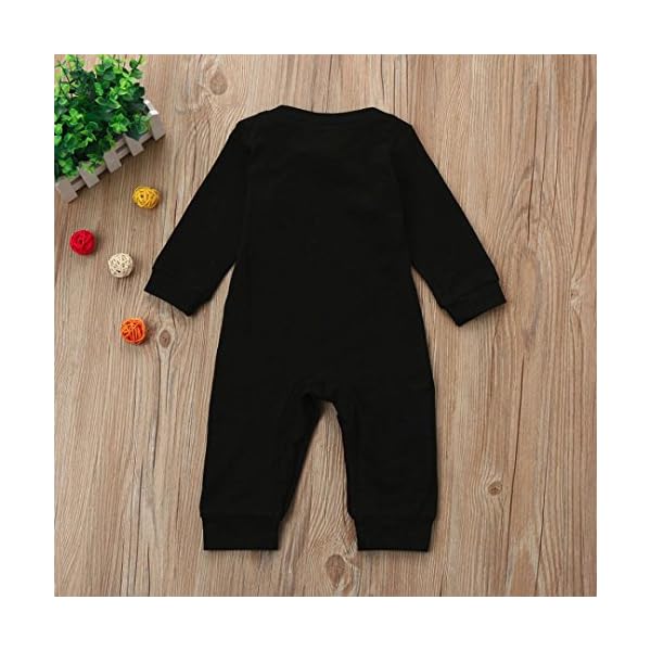 Kollmert Unisex Baby Letter Print Romper Solid Long Sleeve Jumpsuit Outfits Clothes - Image 4