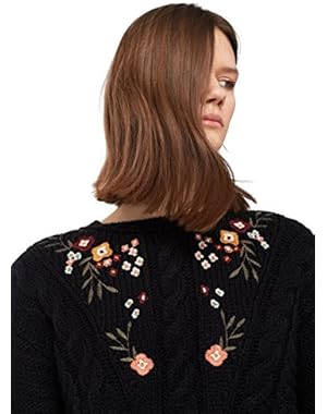 Mango Women's Flower Embroidered Sweater