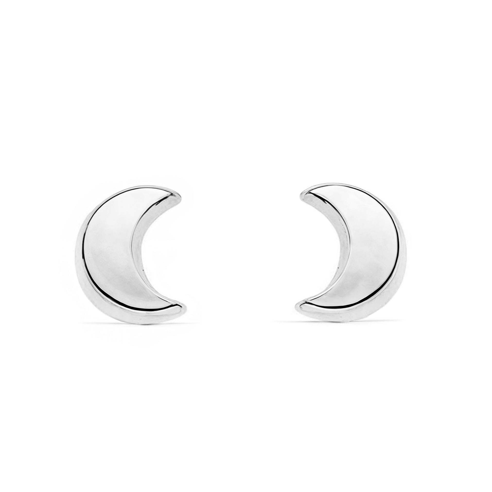 9ct White Gold half Moon Baby Earrings