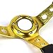 Auto Dynasty 350mm Gold 6-Bolt Spoke Gold Stitched PVC Leather Racing Steering Wheel