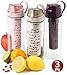 Fruit Infuser Water Bottle 3-pk 25 Oz Unique Fun and Healthy Motivational Infusion Rod Reusable Infused Sports Bottle For Kids and Adults Minimize Sugar- Multi Soft Color Set-BPA Free By Herevin