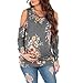 Mother Bee Women's Cold Shoulder Maternity Tunic Top by Rags and Couture ,Grey,Medium