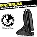 Anti-Slip Walking Boot Cover for Shoes Motorcycle Boots size Men 8.5-9.5 Women 10-11 with Reflective Heels and Sturdy Zippered Elastic Bands for Outdoor Hiking Camping Fishing - Black