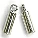 20 pcs Rhodium Plated Metal 2mm Leather Cord End Cap Bead with Loop / Findings / Bright