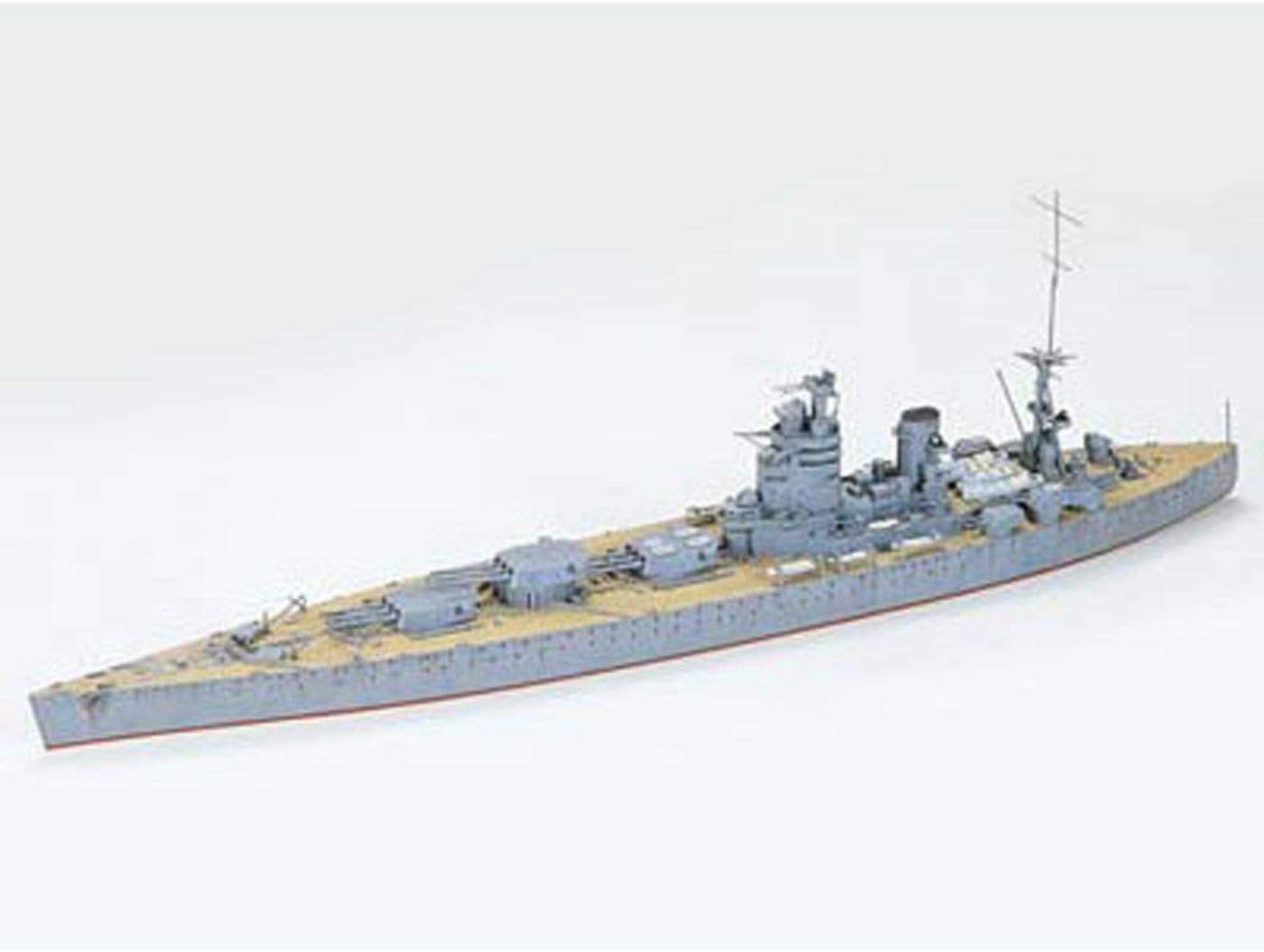 TAMIYA TAM77502 1/700 British Rodney Battle Plastic Model Boat Kit, Earth tones, 12.625 inches