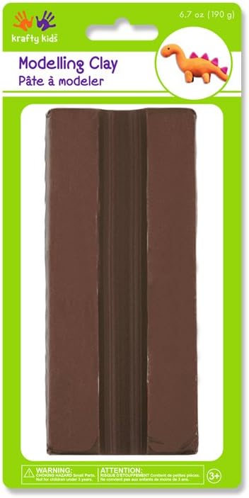 Krafty Kids Modeling Clay, 190g, Solid Colors, Brown