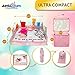 Foldable Kids Travel Tray Placemat Cover - Pink - Easy to Setup with Bonus Side Pockets for Home or Airplane Activities for Kids and Seat Organizer for Toddler Toys or Games Accessories on Flights