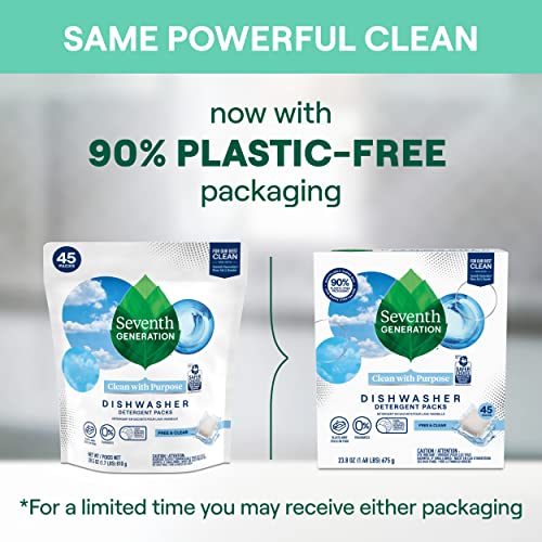 Seventh Generation Dishwasher Detergent Packs for Sparkling Dishes Free