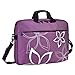 MyGift 17-Inch Purple Floral Design Laptop Carrying Case/Messenger Briefcase