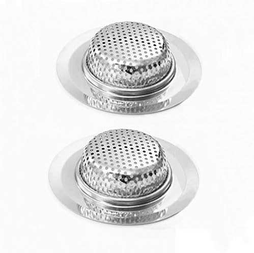 Kithchen Sink Strainer, 2 Pack Amsam Zp Stainless Steel Sink Strainer Stopper - Large Wide Rim 4.53" Diameter - Perfect for Kitchen Sinks