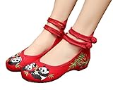 AvaCostume Chinese Style Panda Bamboo Embroidery Prom Dress Shoes