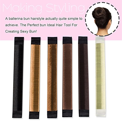 6 PCS Bun Hair Maker, Magic Hair Styling Donut Bun Maker, Hair Bun Shapers for Women Girls DIY Hairstyle Tools, No Clip Hair