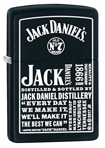 Zippo lighter: jack daniels slogans - black matte 78429