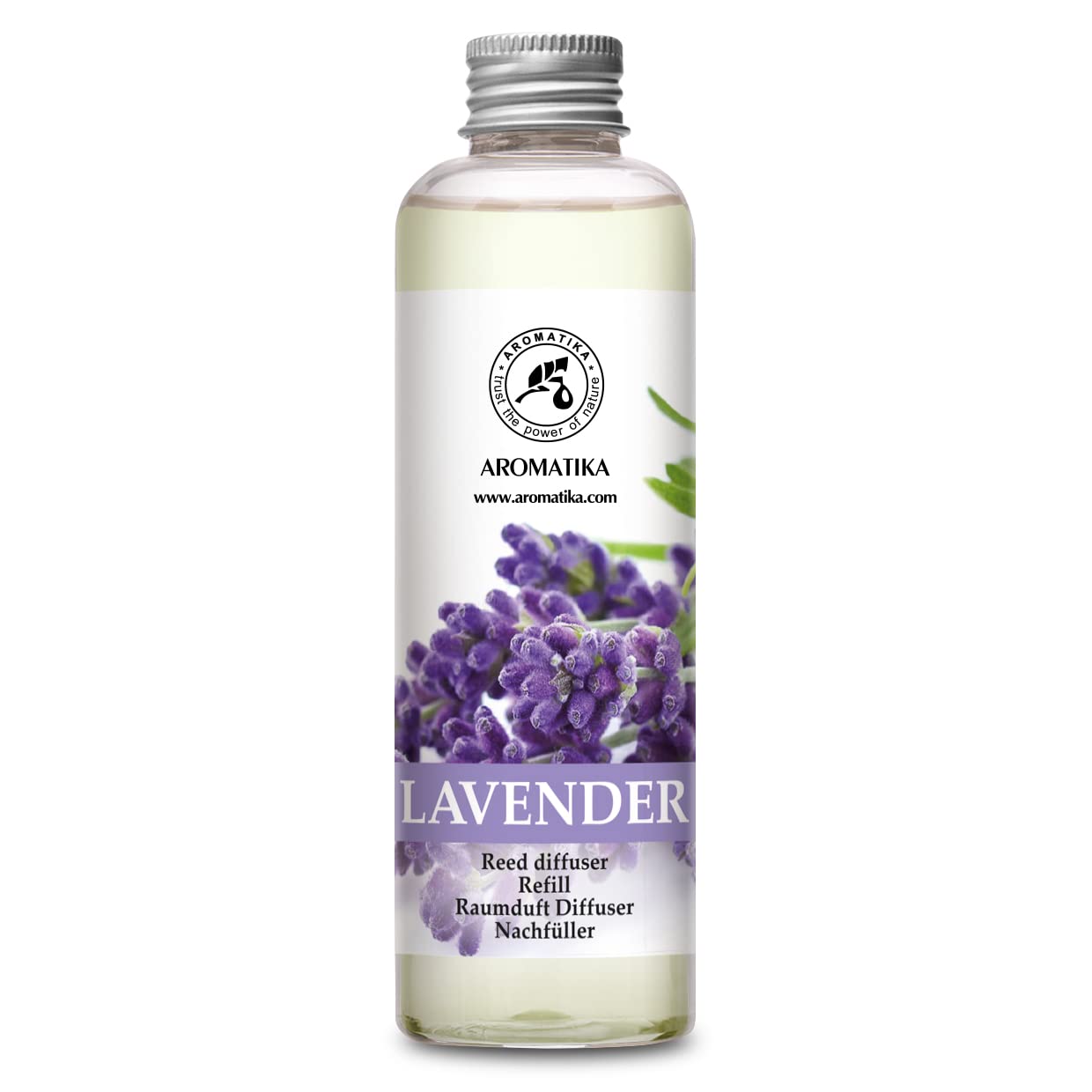 Lavender Reed Diffuser Refill 200ml - Room Diffuser w/Natural Essential Lavender Oil - Best for Aromatherapy - SPA - Home - Office - FintessClub - Restaurant - Boutique