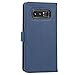 Abacus24-7 Samsung Galaxy Note 8 Case, Leather Wallet with Flip Cover, Credit Card Pockets and Stand, Blue