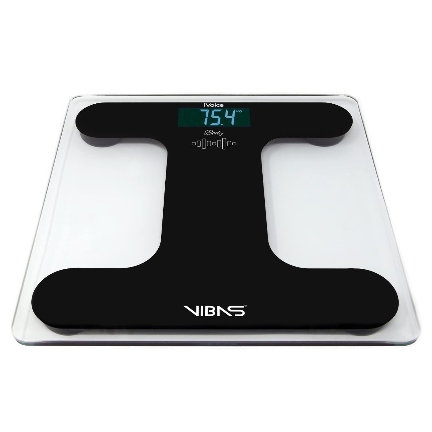 VIBAS iVoice Body Talking Bathroom Scale, for the Blind or the Elderly, Speaks 5 Languages, Clear Voice, with Sound Aids for Orientation, Weight Repetition, Adjustable Volume, Batteries Included