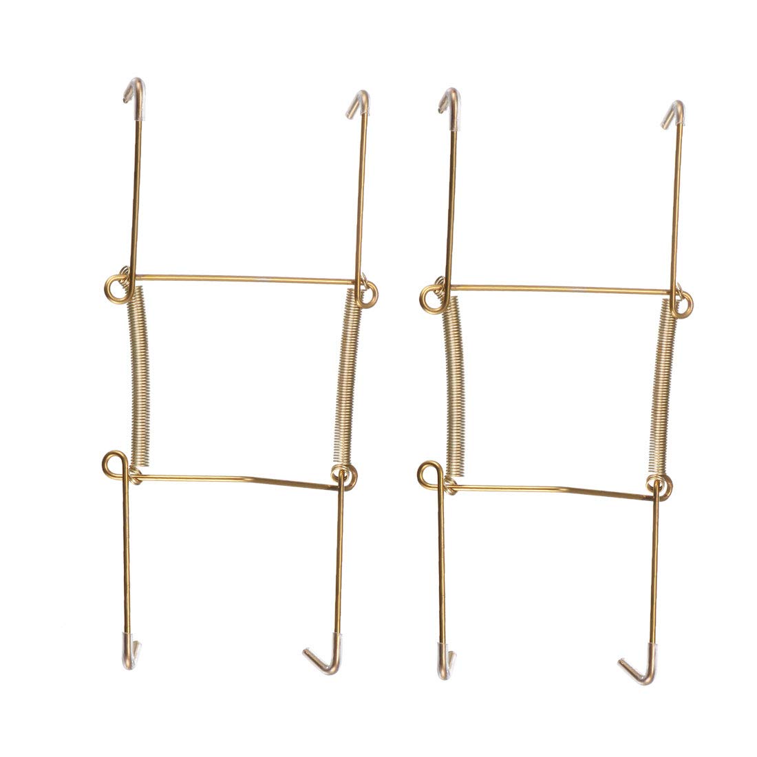 sourcing map Plate Hanger, 7-inch U Type Zinc Plated Invisible Wall Decorative Hooks with Tip Protectors, 2 Pcs